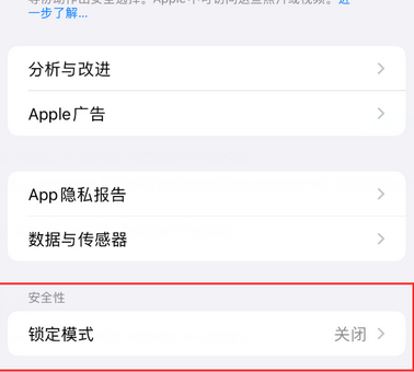道滘镇苹果15服务网点分享iPhone15中的“锁定模式”有什么作用